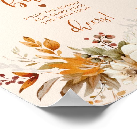 Herfst rustieke mimosa bar poster (Hoek)