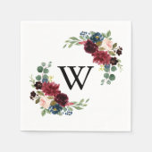 Herfst Rustieke Moderne Kalligrafie Monogram Bruil Servet (Voorkant)