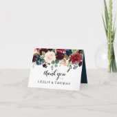 Herfst rustieke oogverblindende Bourgondië bedankj Bedankkaart (Voorkant)