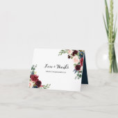 Herfst rustieke oogverblindende Bourgondische brui Bedankkaart (Voorkant)