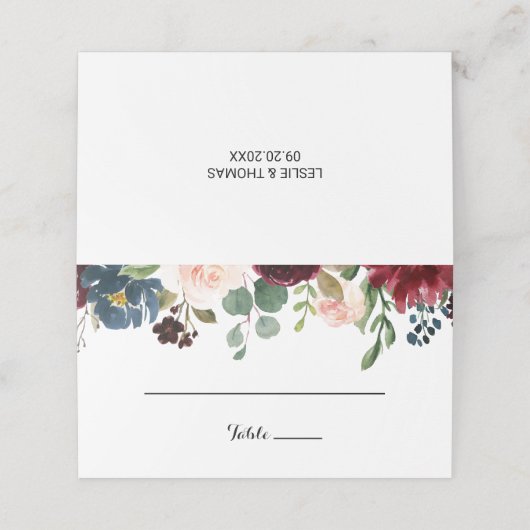 Herfst rustieke oogverblindende Bourgondische brui Plaatskaartje (Buitenkant ongevouwen)