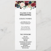 Herfst rustieke oogverblindende Bourgondische brui Programmakaart (Voorkant)