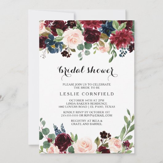 Herfst rustieke oogverblindende Bourgondische Vrij Kaart (Voorkant)