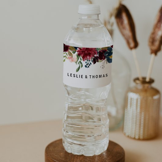 Herfst rustieke oogverblindende Bourgondische wate Waterfles Etiket