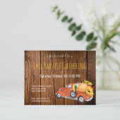 Herfst rustieke pick-up truck pompoenen Herfst par Uitnodiging Briefkaart (Staand voorkant)
