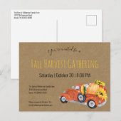 Herfst rustieke pick-up truck pompoenen Herfst par Uitnodiging Briefkaart (Voorkant / Achterkant)