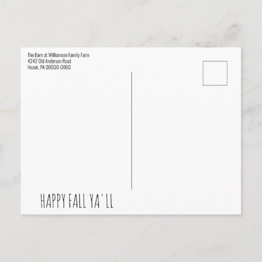 Herfst rustieke pick-up truck pompoenen Herfst par Uitnodiging Briefkaart (Achterkant)