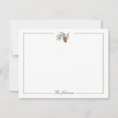 Herfst rustieke Pinecone gepersonaliseerde briefpa Notitiekaartje (Voorkant)