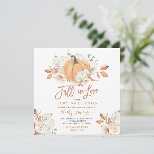 Herfst rustieke pompoen Baby shower Herfst in lief Kaart (Staand voorkant)