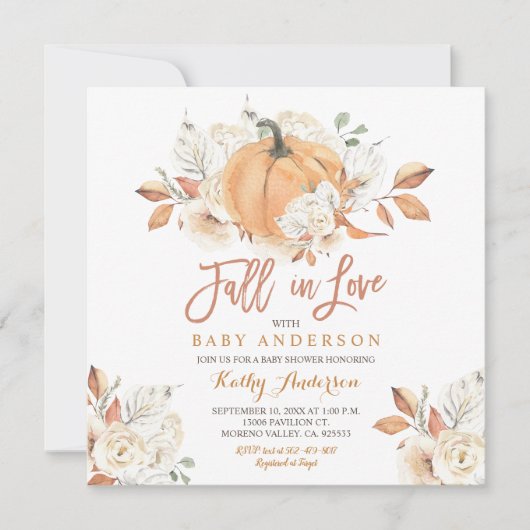 Herfst rustieke pompoen Baby shower Herfst in lief Kaart (Voorkant)