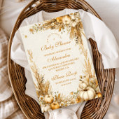 Herfst Rustieke Pompoen Baby shower Kaart
