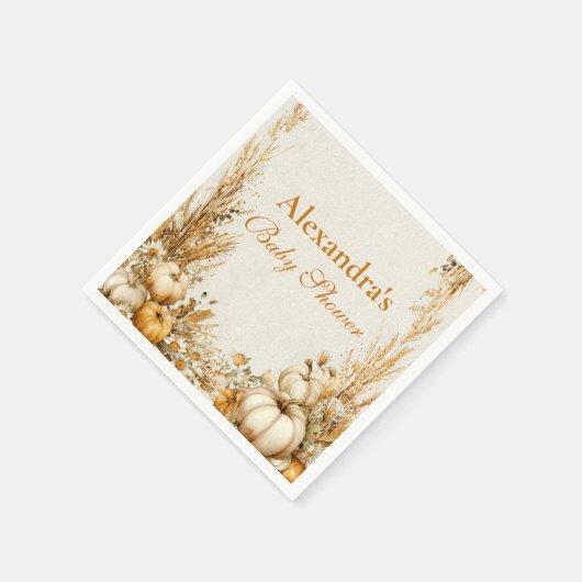 Herfst Rustieke Pompoen Baby shower Servet (Hoek)