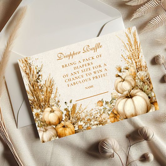 Herfst Rustieke Pompoen Diapper Raffle Informatiekaartje
