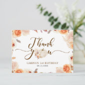 Herfst rustieke pompoen Onederful Verjaardag dank  Bedankkaart (Staand voorkant)