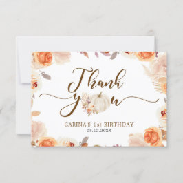 Herfst rustieke pompoen Onederful Verjaardag dank  Bedankkaart