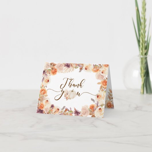 Herfst rustieke pompoen Onederful Verjaardag Gevou Bedankkaart (Voorkant)