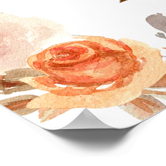 Herfst rustieke pompoen Onederful Verjaardag Welko Poster (Hoek)