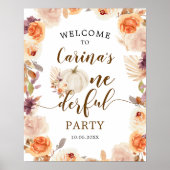 Herfst rustieke pompoen Onederful Verjaardag Welko Poster (Voorkant)