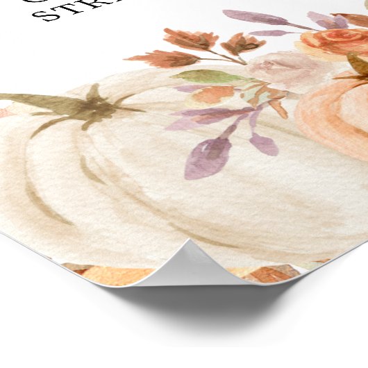 Herfst rustieke pompoen Onederful Verjaardagsfotoc Poster (Hoek)