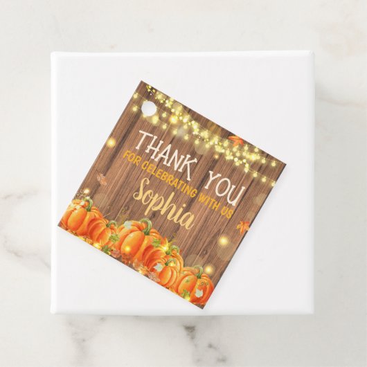 Herfst Rustieke Pompoen Patch Verjaardag Plein Bedankjes Labels (In situ)