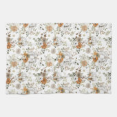 Herfst rustieke pompoenen en bloemen theedoek (Horizontaal)