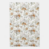 Herfst rustieke pompoenen en bloemen theedoek (Verticaal)