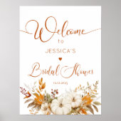 Herfst rustieke pompoenen vrijgezellenfeest welkom poster (Voorkant)