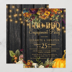 Herfst rustieke schuur hout Ik doe bbq verlovingsf Kaart