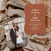 Herfst rustieke terracotta bruiloft kaart