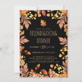 Herfst Rustieke Thanksgiving Friendsgiving Diner Kaart (Voorkant)