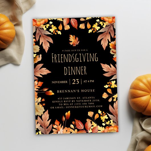 Herfst Rustieke Thanksgiving Friendsgiving Diner Kaart