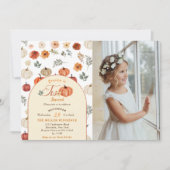 Herfst Rustieke Twee Verjaardagsfeestje Foto Kaart (Voorkant)