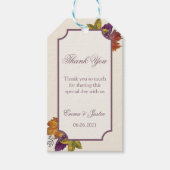 Herfst rustieke Waterverf verlaat bruiloft dank u Cadeaulabel (Voorkant)