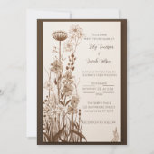 Herfst rustieke wilde bloem bruiloft uitnodiging (Voorkant)