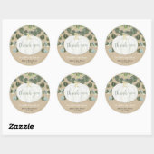 Herfst rustieke witte pompoenen groen eucalyptus ronde sticker (Vel)