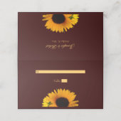 Herfst rustieke zonnebloem bruiloft plaatskaartje (Buitenkant ongevouwen)