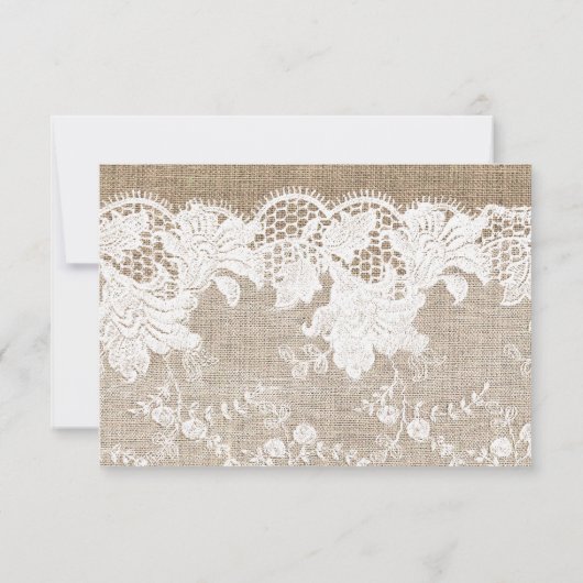 Herfst rustieke zonnebloem burlap bruiloft script  RSVP kaartje (Achterkant)