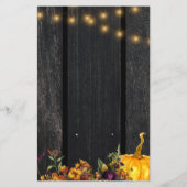 Herfst rustisch floral chic elegant wood trouwmenu (Achterkant)
