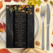 Herfst rustisch floral chic elegant wood trouwmenu