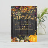 Herfst Rusty Flowers rustiek chic 40 fantastische  Kaart (Staand voorkant)