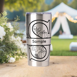 Herfst S Monogram Geïsoleerde Drinkbeker