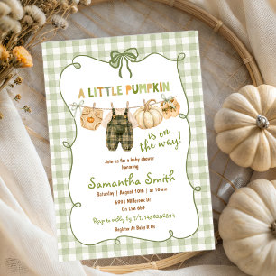 Herfst Salie Groene Pompoen baby shower uitnodigin Kaart