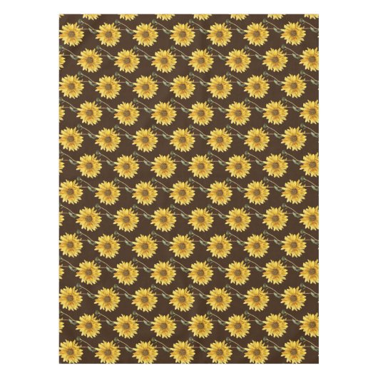Herfst Sason Sunflower Print op Brown Tafelkleed (Voorkant)
