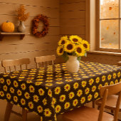 Herfst Sason Sunflower Print op Brown Tafelkleed