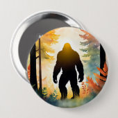 Herfst Sasquatch Kleurig Landschap Ronde Button 4,0 Cm (Voorkant /achterkant)
