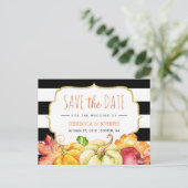 Herfst Save the Date - Herfst Pompoen Maple Blader Aankondigingskaart (Staand voorkant)