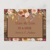 Herfst Save the Date Kaart - Rustieke Bloemen Huwe (Voorkant)