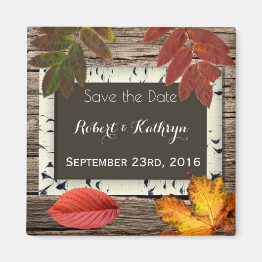 Herfst "Save the Date" Weddenschap Magneet (Voorkant)