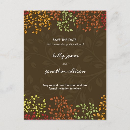 Herfst Save the Date Wedding Invitation Aankondigingskaart
