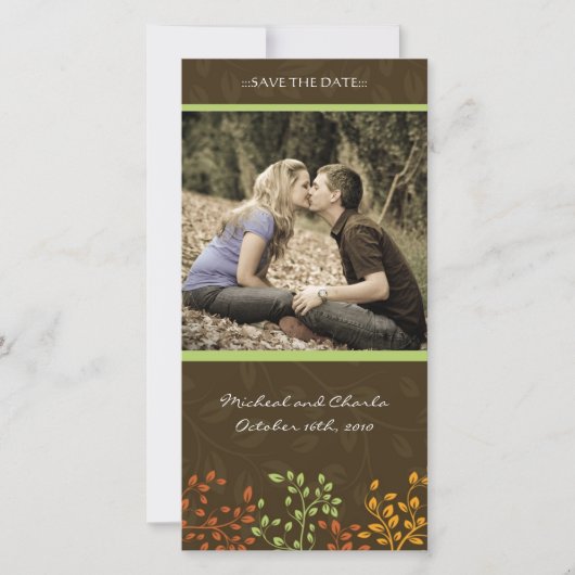 Herfst Save the Date Wedding Photocard (4x8) (Voorkant)